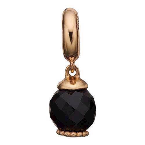 Image of Big Moving Onyx Forgyldt sølv Charms til sølv og guld armbånd smykke fra Christina Collect